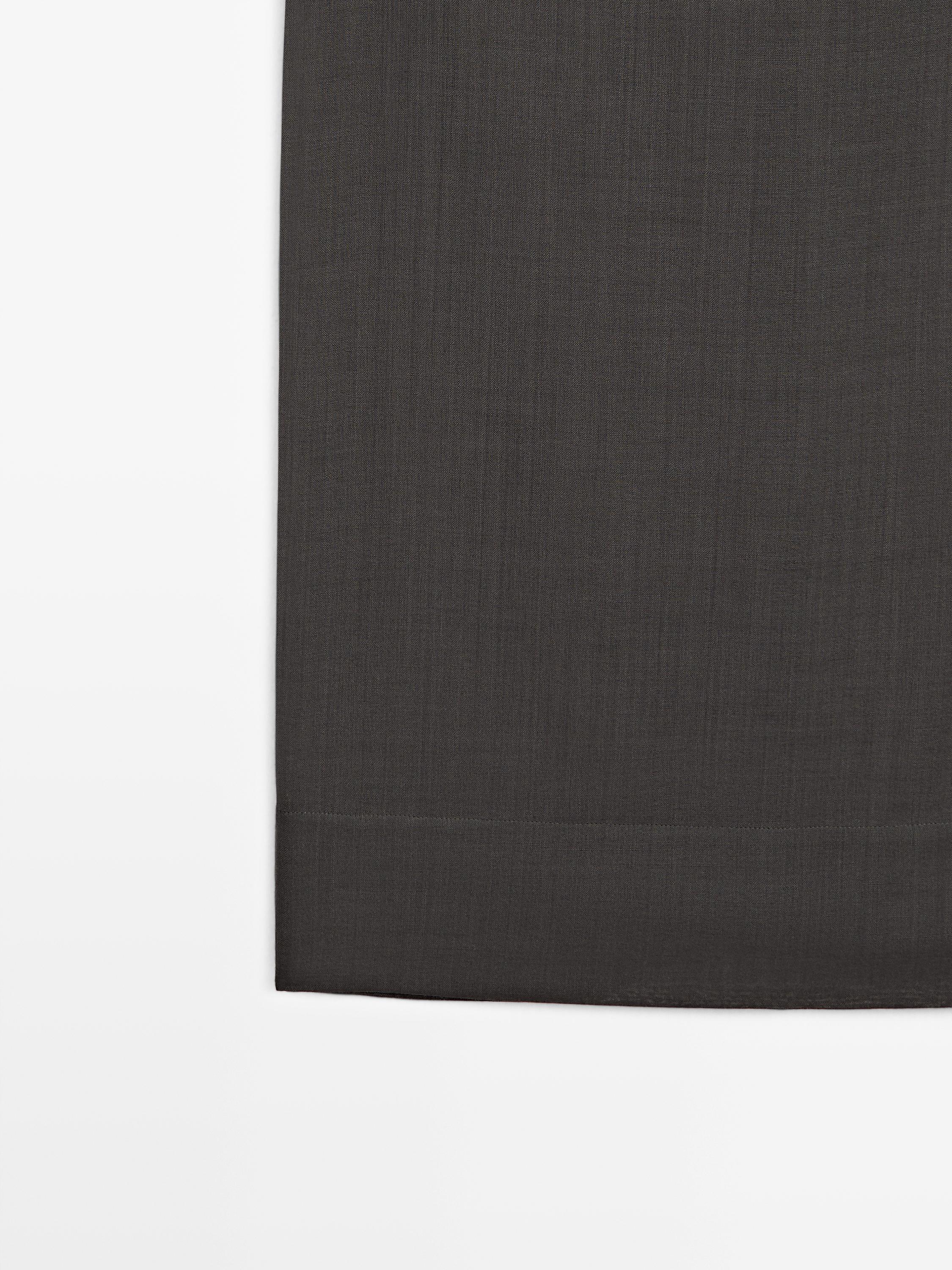 Straight midi skirt with sheer detail - STUDIO